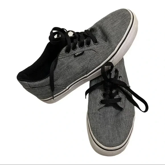 Vans Off The Wall Grey Herringbone Skate Shoe - Picture 1 of 10